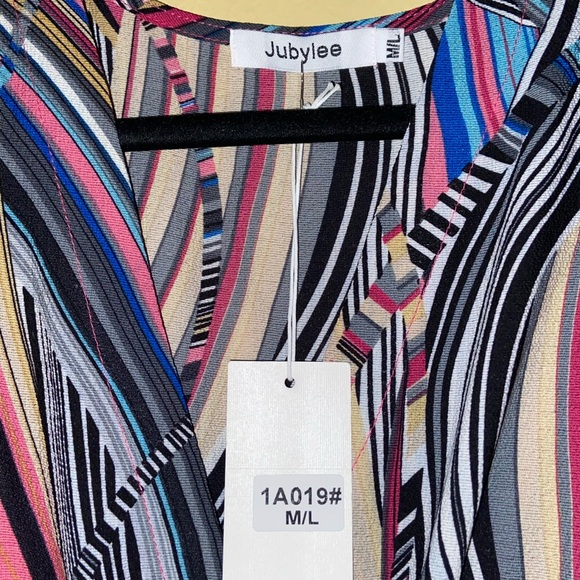 Literally Off The Runway - Bold Stripes V Neck Bell Sleeve Maxi Dress - Picture 5 of 5